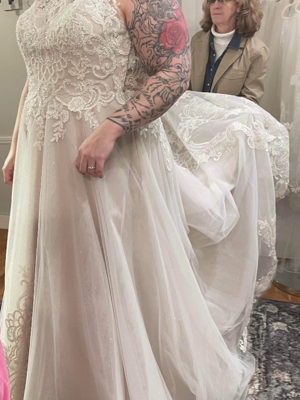 Lilly Pulitzer Ivory Beaded Lace A-Line Bridal Gown